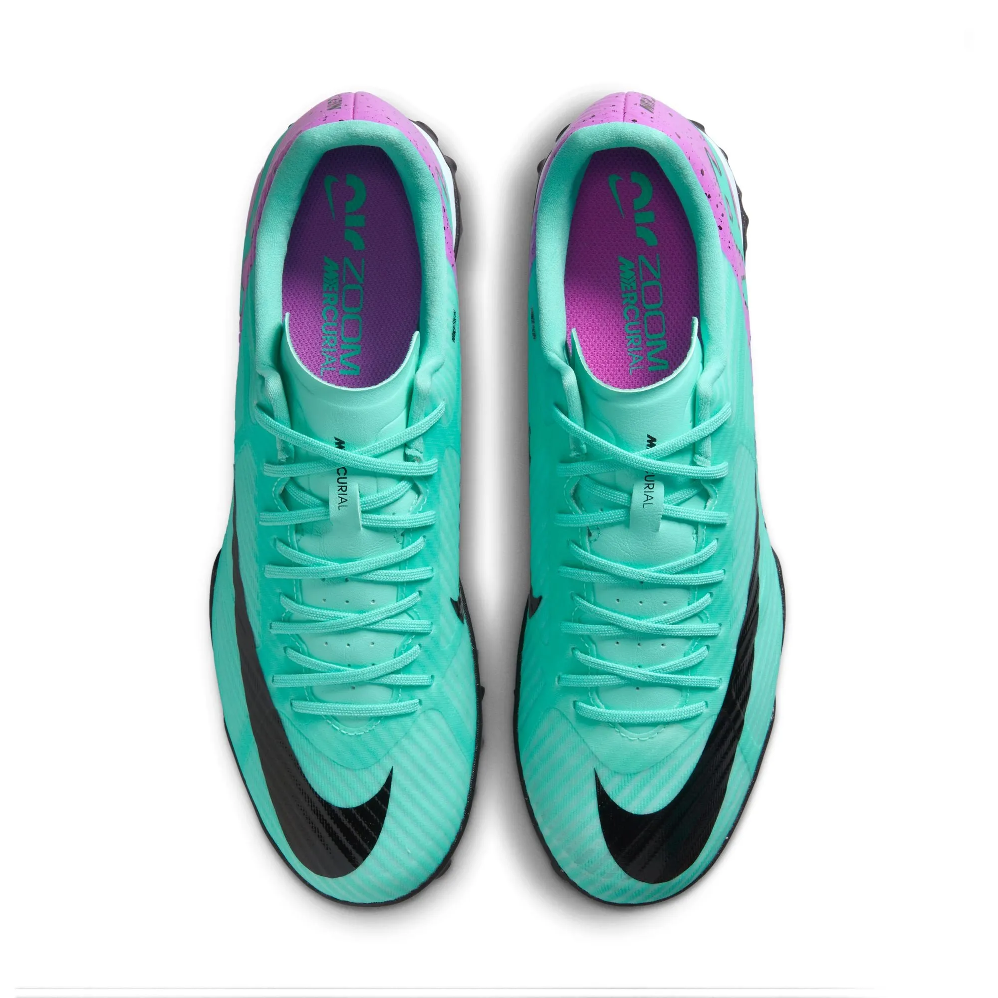 Nike Zoom Mercurial Vapor 15 Academy TF Fußballschuhe für Kunstrasen - Hyper Türkis/Fuchsia Dream Schwarz
