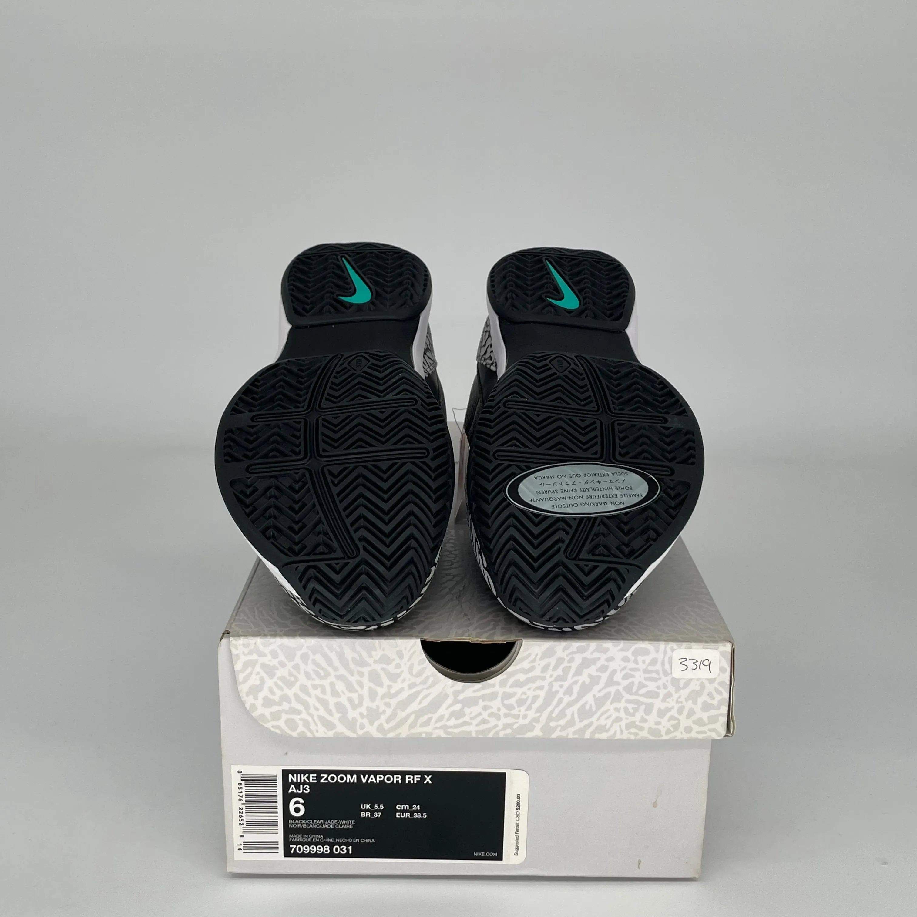 NIKE ZOOM VAPOR AJ3 ATMOS JADE GRÖßE 6 709998-031