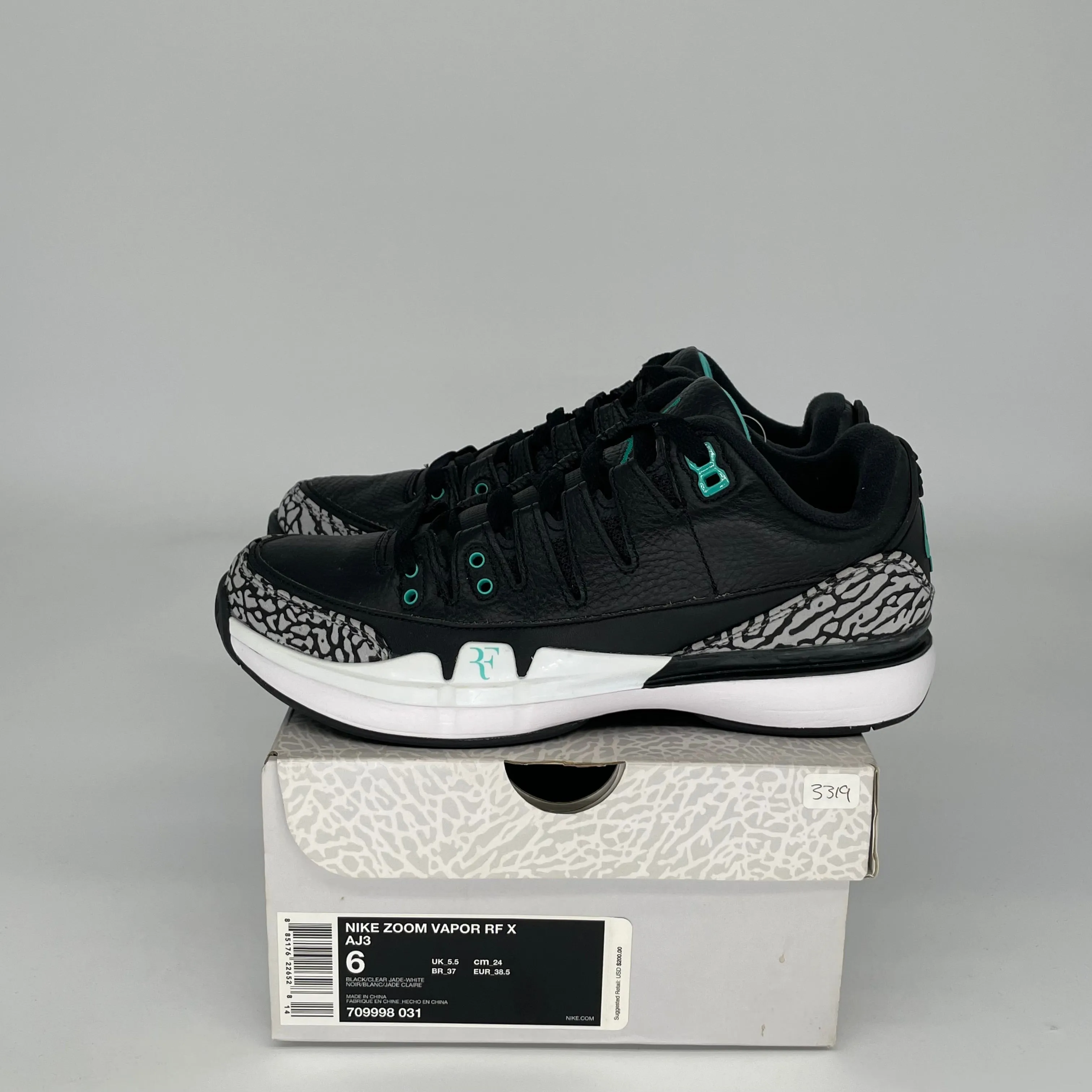 NIKE ZOOM VAPOR AJ3 ATMOS JADE GRÖßE 6 709998-031