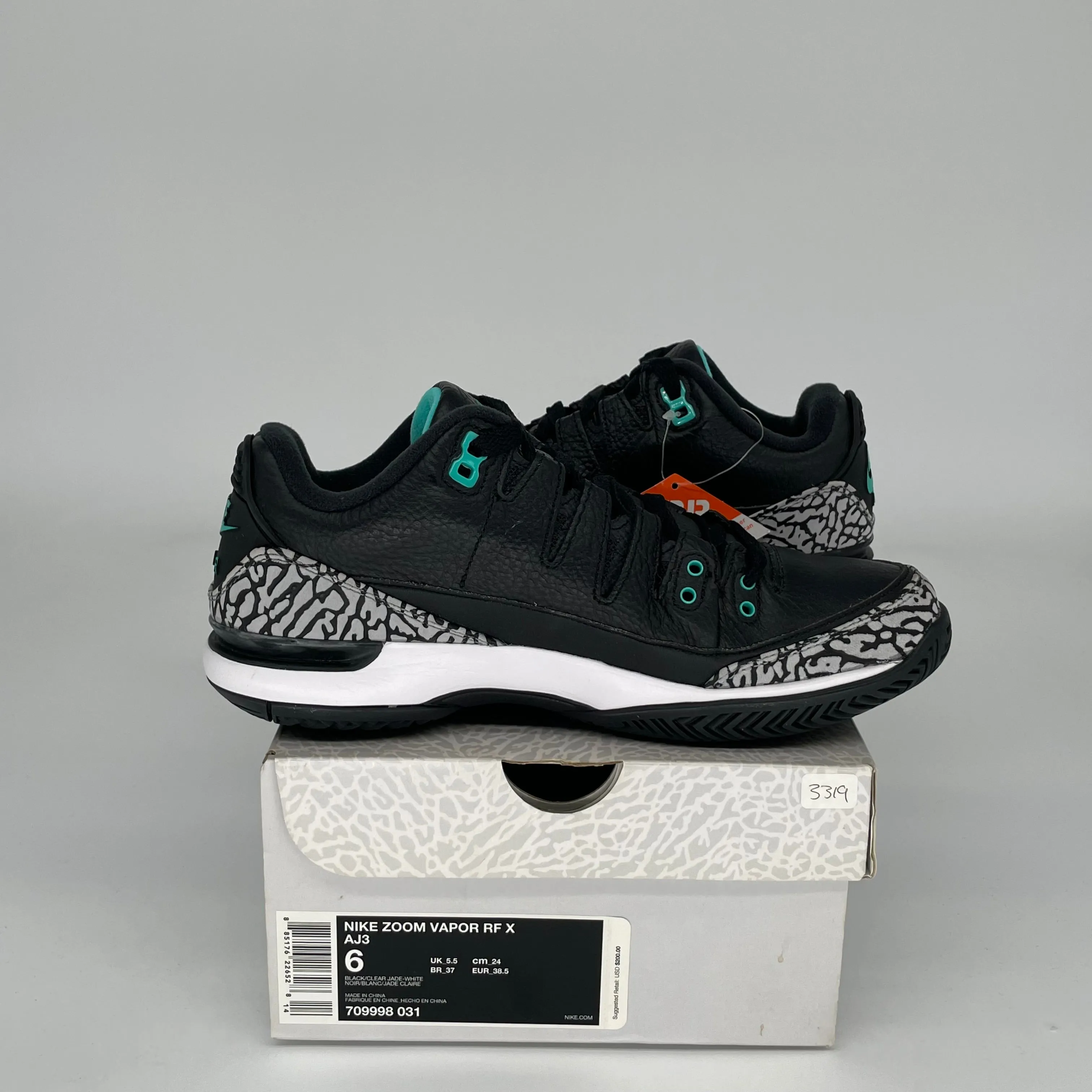 NIKE ZOOM VAPOR AJ3 ATMOS JADE GRÖßE 6 709998-031