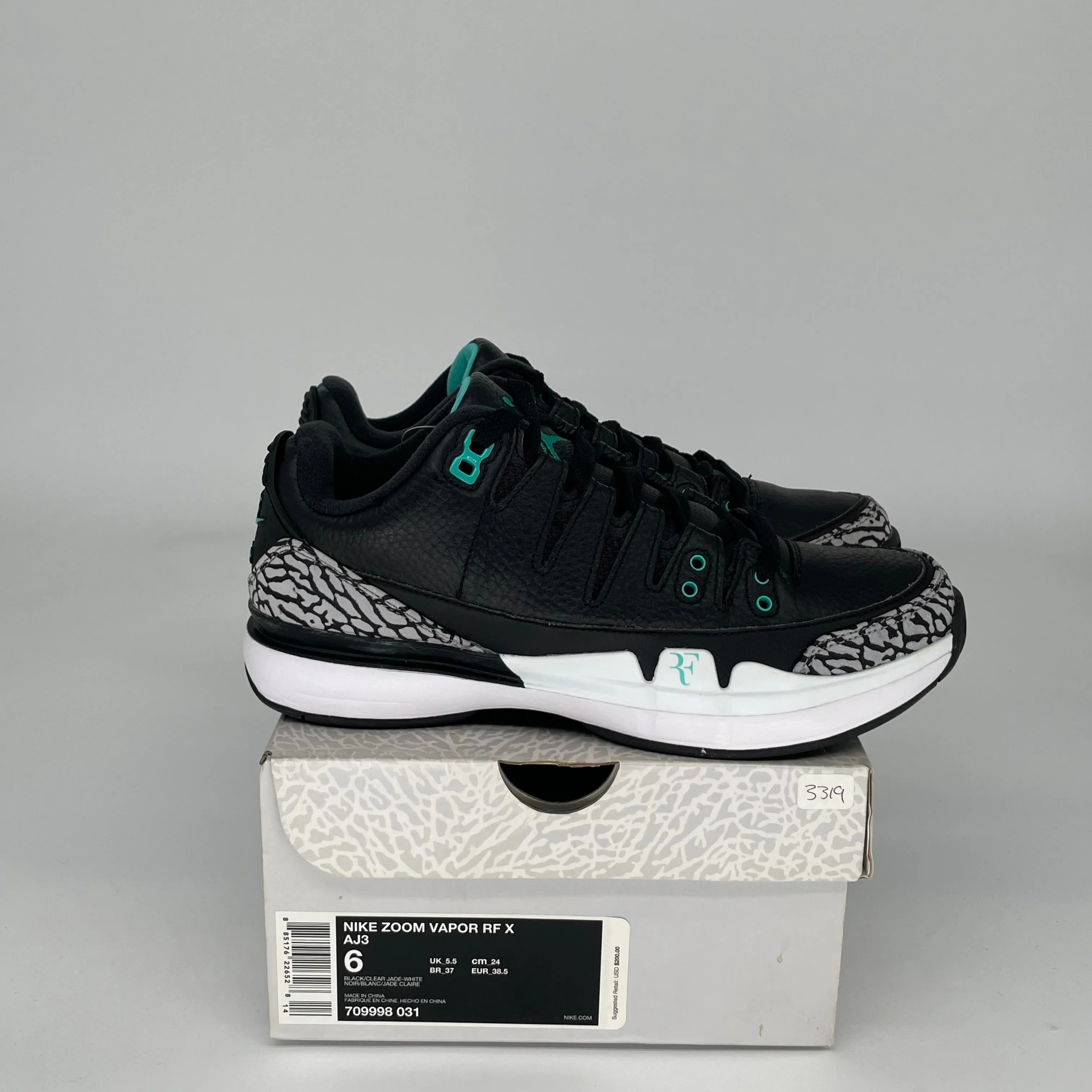 NIKE ZOOM VAPOR AJ3 ATMOS JADE GRÖßE 6 709998-031