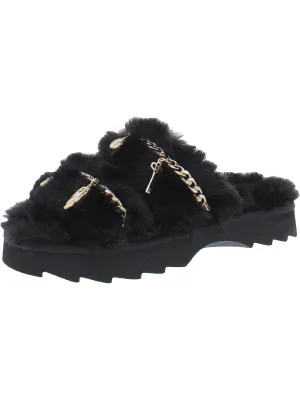 Paiygef Damen Faux-Fur Schlupf-Sandalen Ecco Schuhe