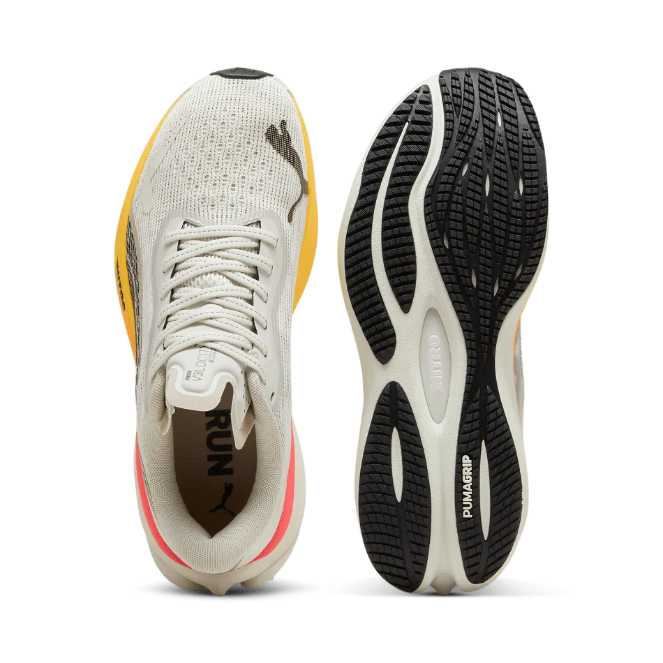 Puma Velocity Nitro 3 Damen Laufschuhe Dampfgrau Sonnenstrom-Sonnenuntergangsglühen - AW24