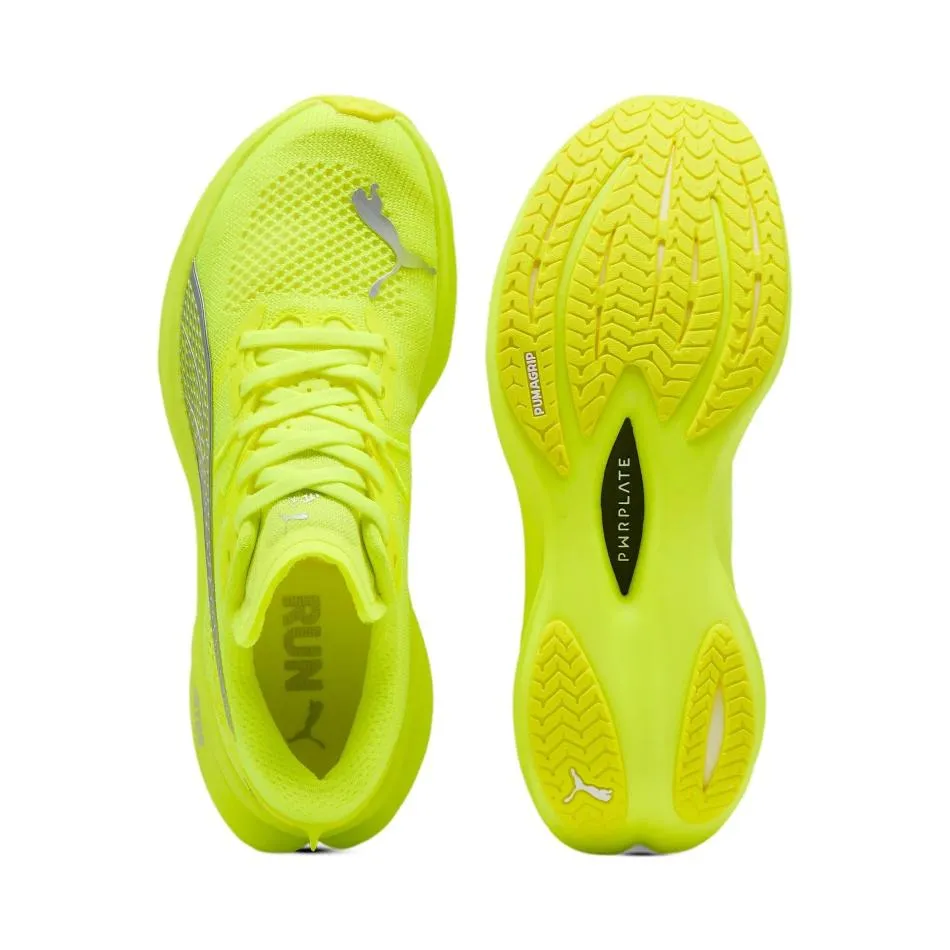 Puma Damen Deviate NITRO 3 Laufschuhe in Gelb Alert/PUMA Silber SS25