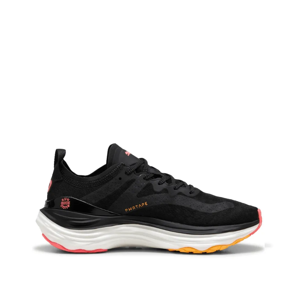 Puma Damen ForeverRun NITRO in Schwarz-Sonnenstrom-Sonnenuntergangsglühen AW24 Schuhe_Puma-Laufschuhe