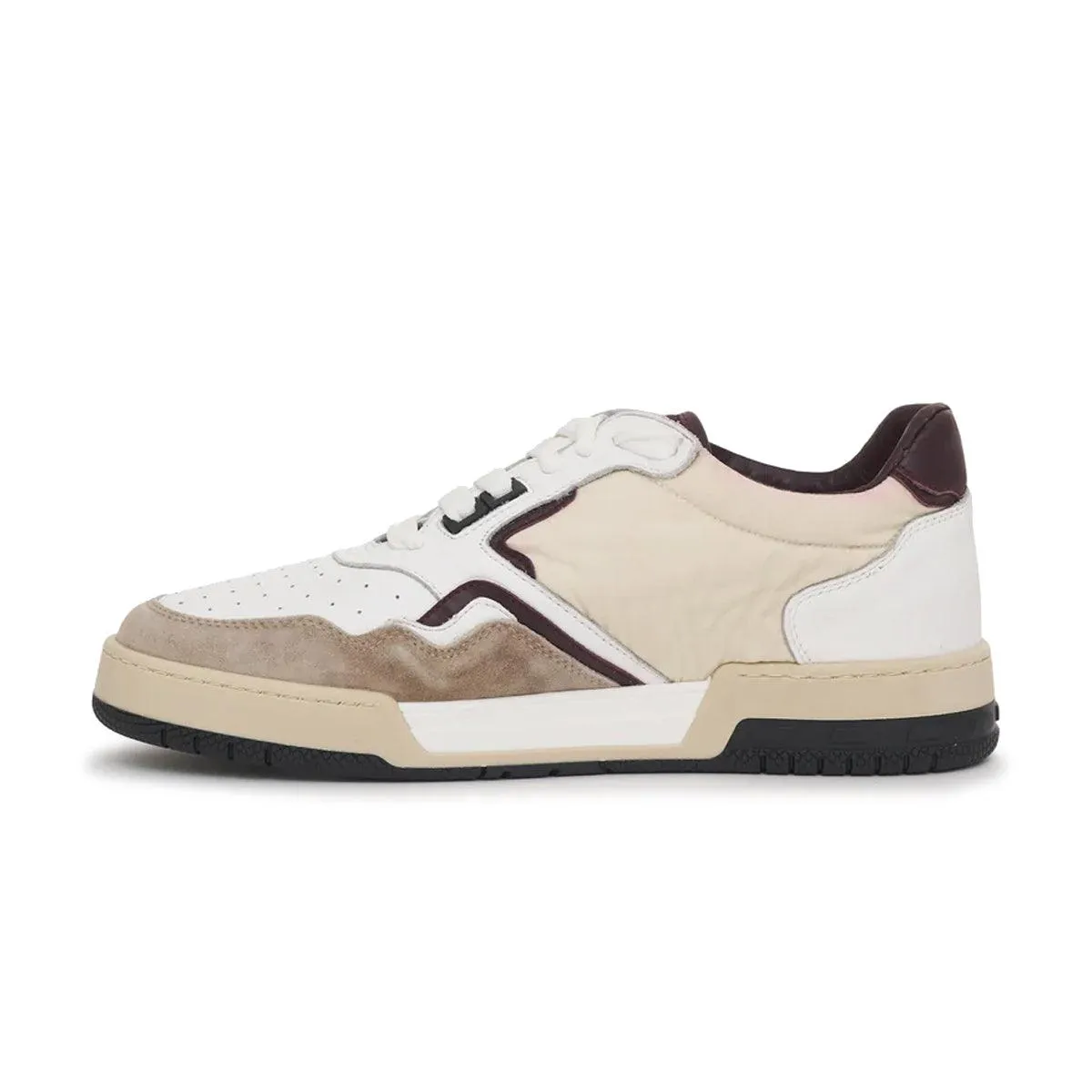Racing Sneaker 'Weiß Bordeaux'