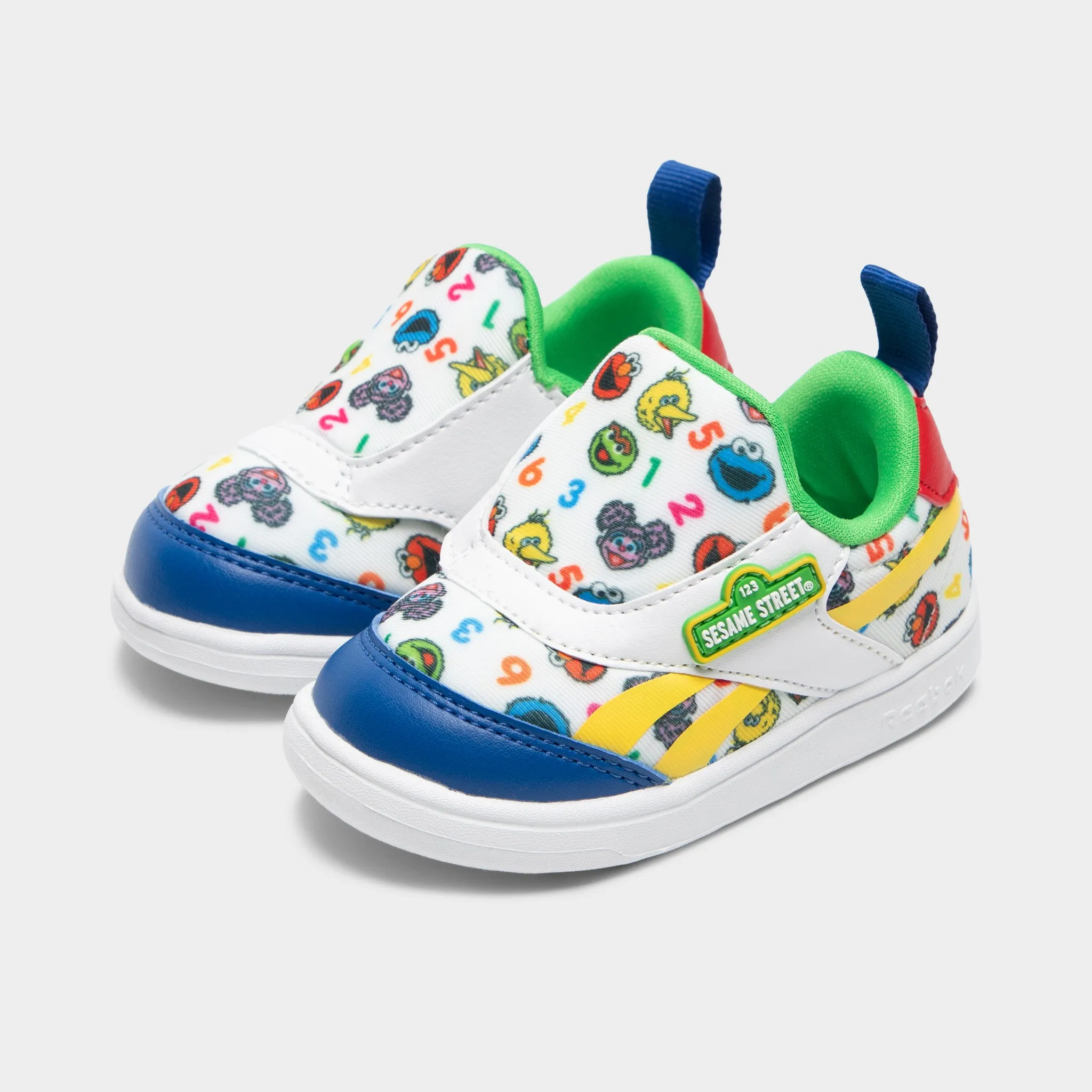Reebok x Sesame Street Kleinkinder Club C Schlupfschuh Weiß / Gelb - Grün Reebok Schuhe
