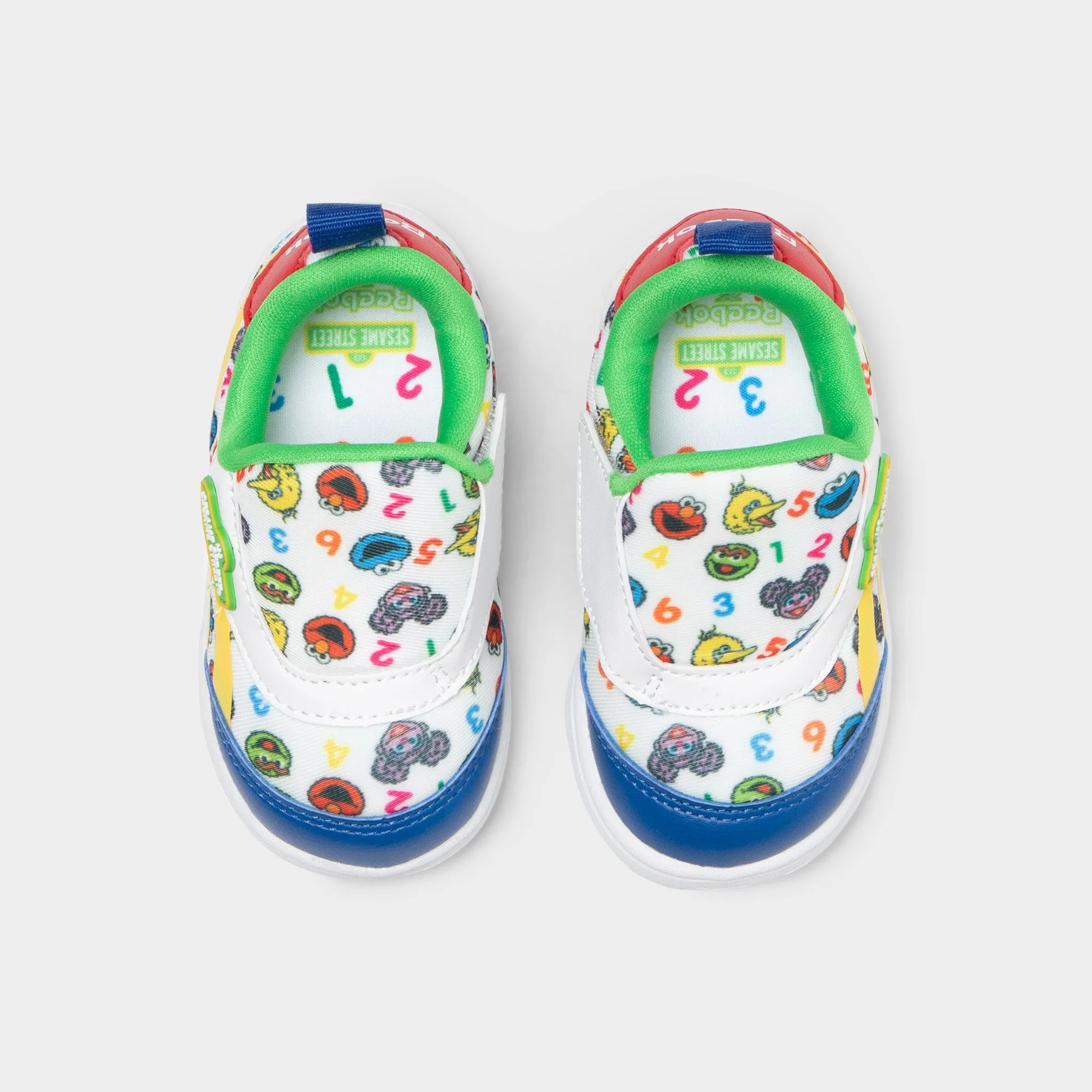 Reebok x Sesame Street Kleinkinder Club C Schlupfschuh Weiß / Gelb - Grün Reebok Schuhe