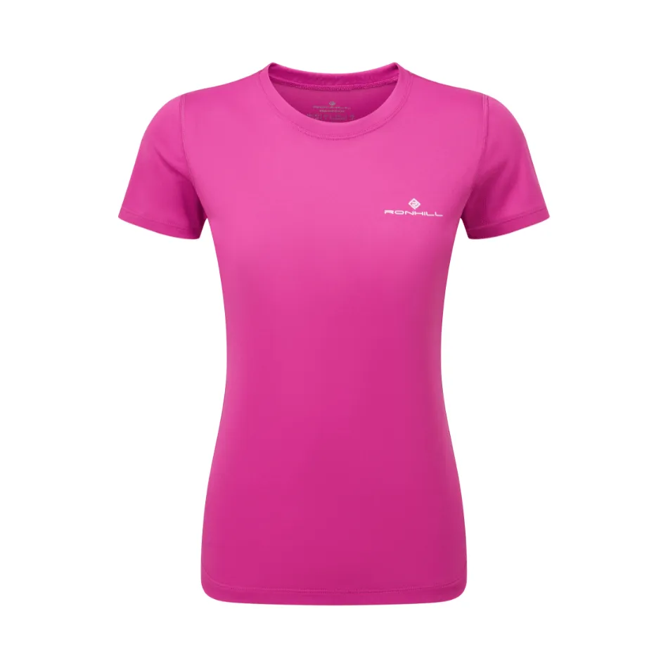 Ronhill Damen Core Kurzarm-Shirt in Razzmataz/Hellweiß SS25