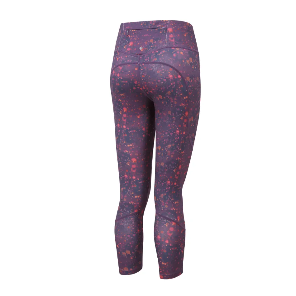 Ronhill Damen Tech Crop Tight in Damson Raindrops SS25