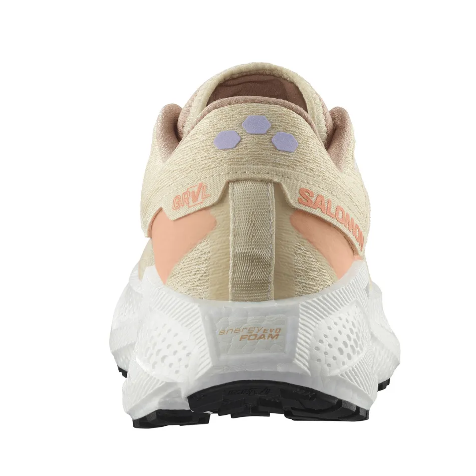 Salomon Damen Aeroglide 3 GRVL Laufschuhe in Shortbread/Weiß/Fusion Coral SS25