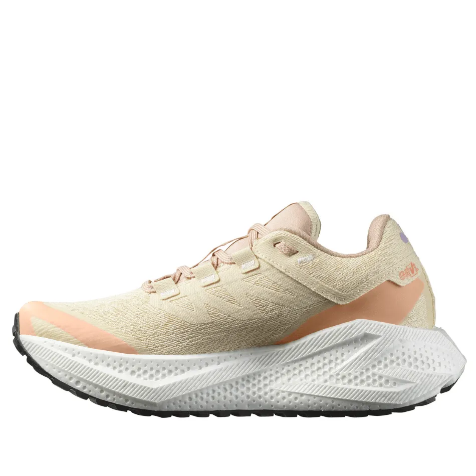 Salomon Damen Aeroglide 3 GRVL Laufschuhe in Shortbread/Weiß/Fusion Coral SS25