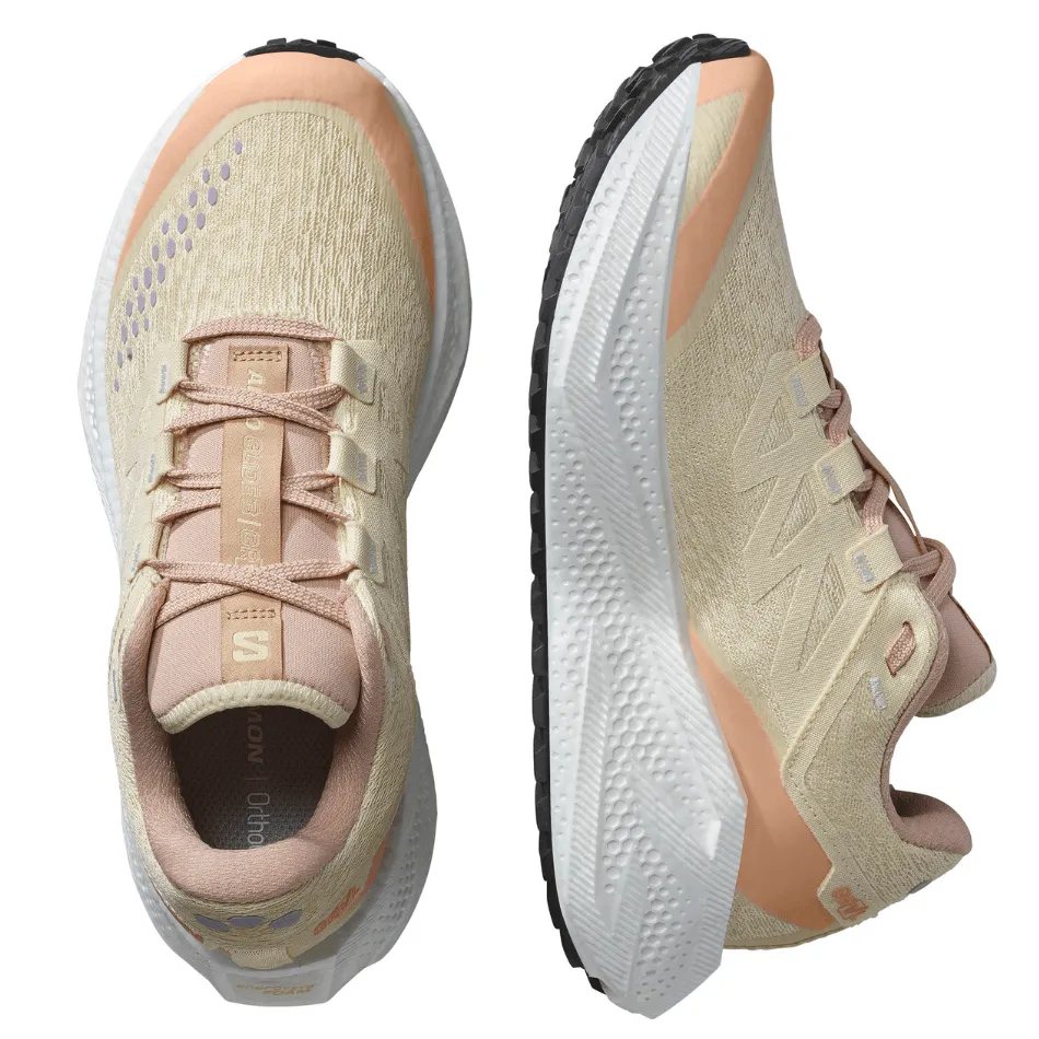 Salomon Damen Aeroglide 3 GRVL Laufschuhe in Shortbread/Weiß/Fusion Coral SS25