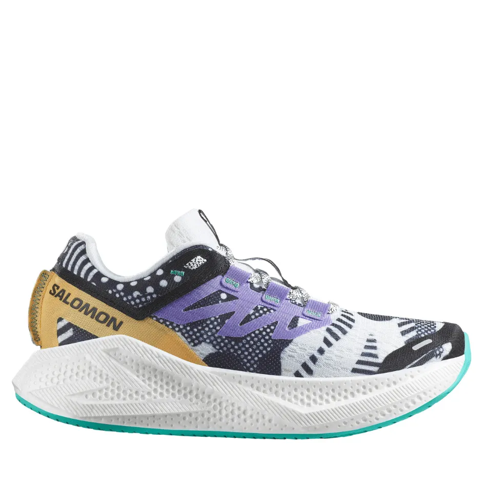 Salomon Damen Aeroglide 3 Proto Pack Laufschuhe in Weiß/Schwarz/Waterfall SS25