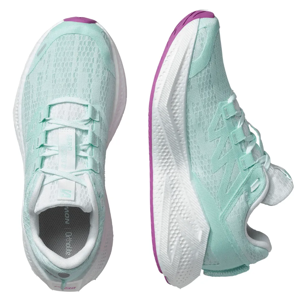 Salomon Damen Aeroglide 3 Laufschuhe in Bay/Weiß/Weidenröschen SS25