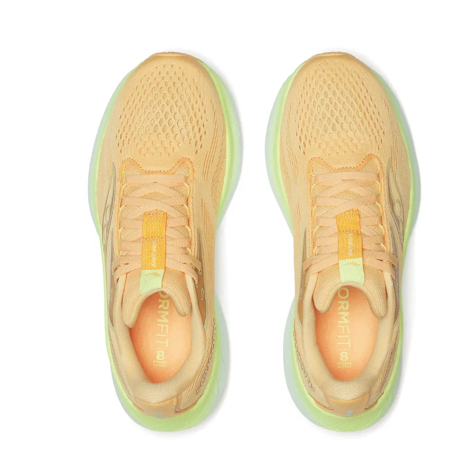 Saucony Damen Ride 18 Laufschuhe in Pfirsich/Sonnig SS25