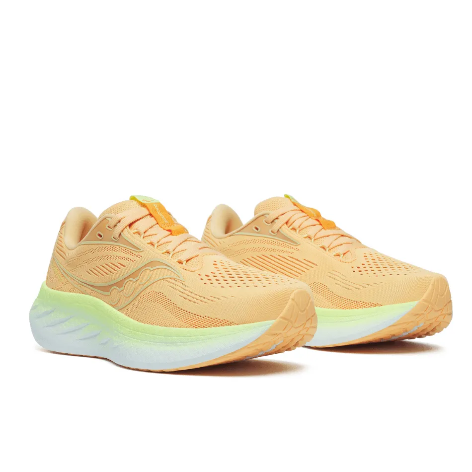 Saucony Damen Ride 18 Laufschuhe in Pfirsich/Sonnig SS25