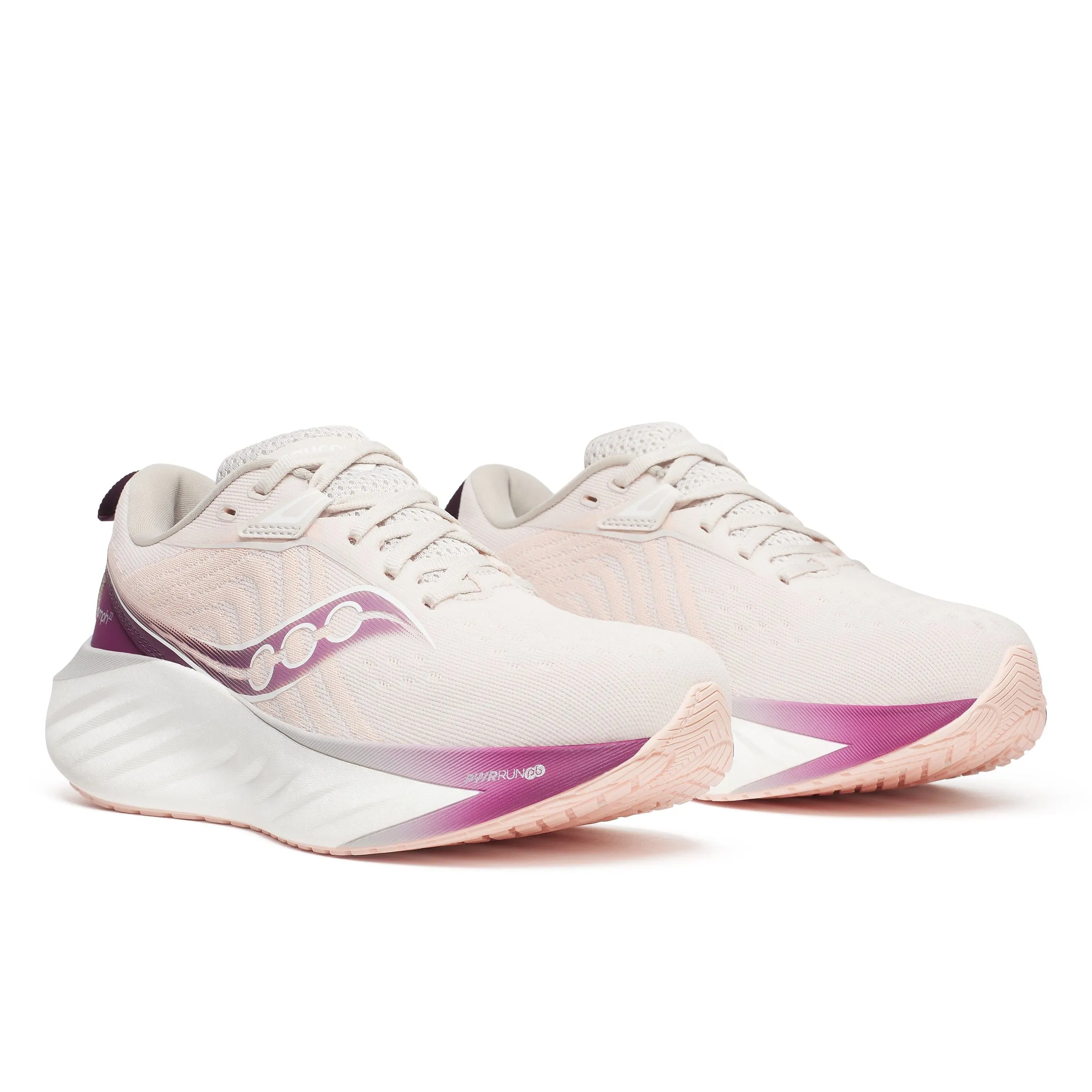 Saucony Damen Triumph 22 Laufschuhe in Mond/Aubergine AW24