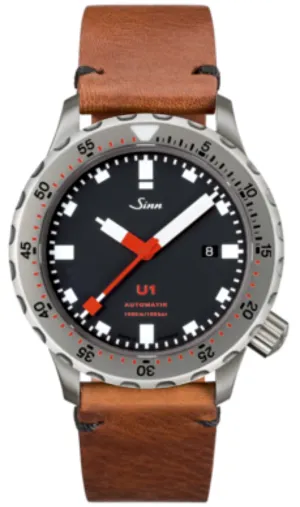 Sinn Uhren Sinn U1 Vintage Rindsleder Braun Armbanduhr