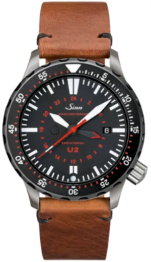 Sinn Uhren Sinn U2 SDR EZM 5 Vintage Rindsleder Braun Armbanduhr