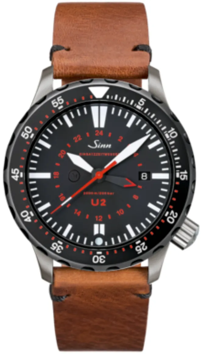 Sinn Uhren Sinn U2 SDR EZM 5 Vintage Rindsleder Braun Armbanduhr