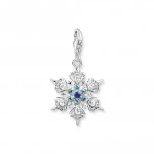 Sterling Silber Blaue Steine Schneeflocken Anhänger 1902-945-7 Thomas Sabo Sammelbare Charms