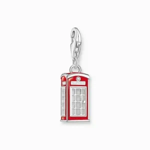 Sterling Silber Emaille LONDON Telefonzelle Anhänger 2120-041-10 Thomas Sabo Sammelbare Charms