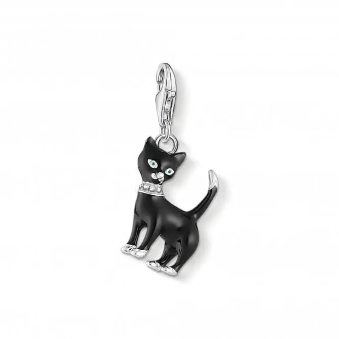 Sterling Silber Emaille Zirkonia Schwarz Katzen Anhänger 1725-041-11 Thomas Sabo Sammelbare Charms
