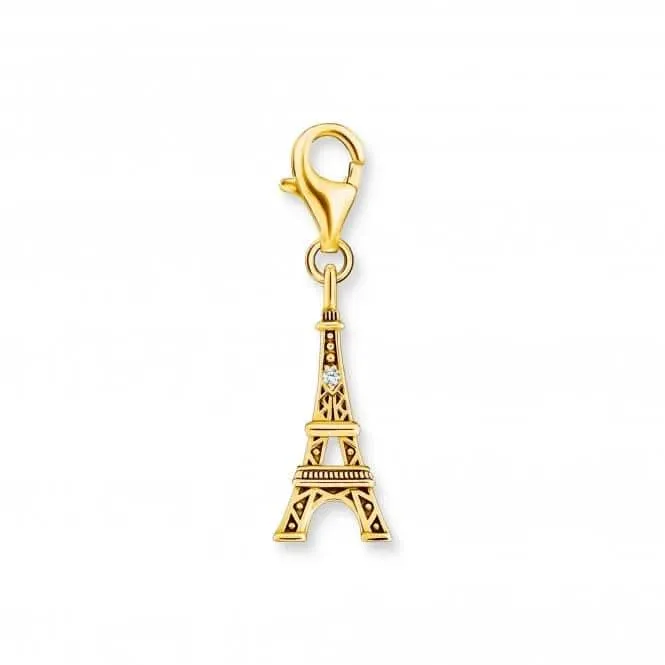 Sterling Silber vergoldetes Zirkonia Eiffelturm-Anhänger 2075-414-39 Thomas Sabo Sammelbare Charms