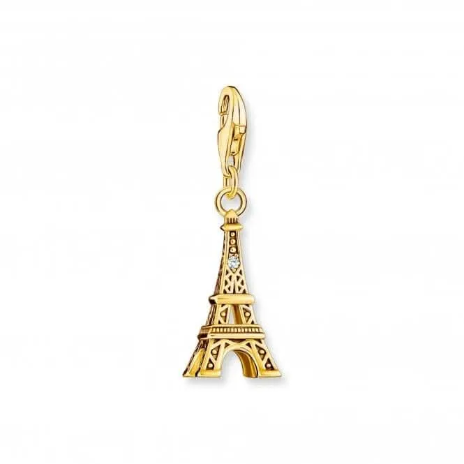 Sterling Silber vergoldetes Zirkonia Eiffelturm-Anhänger 2075-414-39 Thomas Sabo Sammelbare Charms