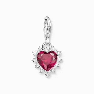 Sterling Silber Herz mit rotem Stein Anhänger 2204-013-10 Thomas Sabo Sammel-Anhänger