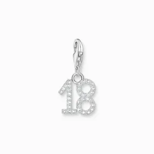 Sterling Silber Zirkonia Nummer 18 Anhänger 2134-051-21 Thomas Sabo Sammelbare Charms