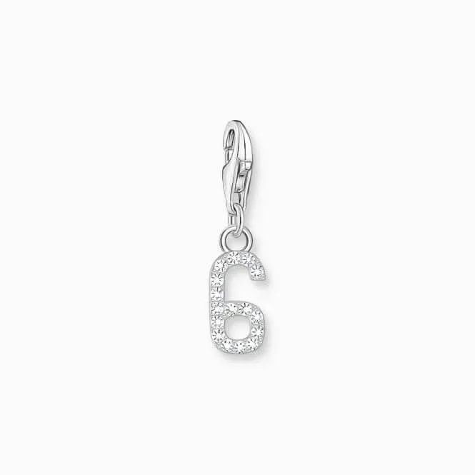 Sterling Silber Zirkonia Nummer 6 Anhänger 2130-051-21 Thomas Sabo Sammelbare Charms