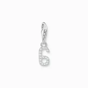 Sterling Silber Zirkonia Nummer 6 Anhänger 2130-051-21 Thomas Sabo Sammelbare Charms