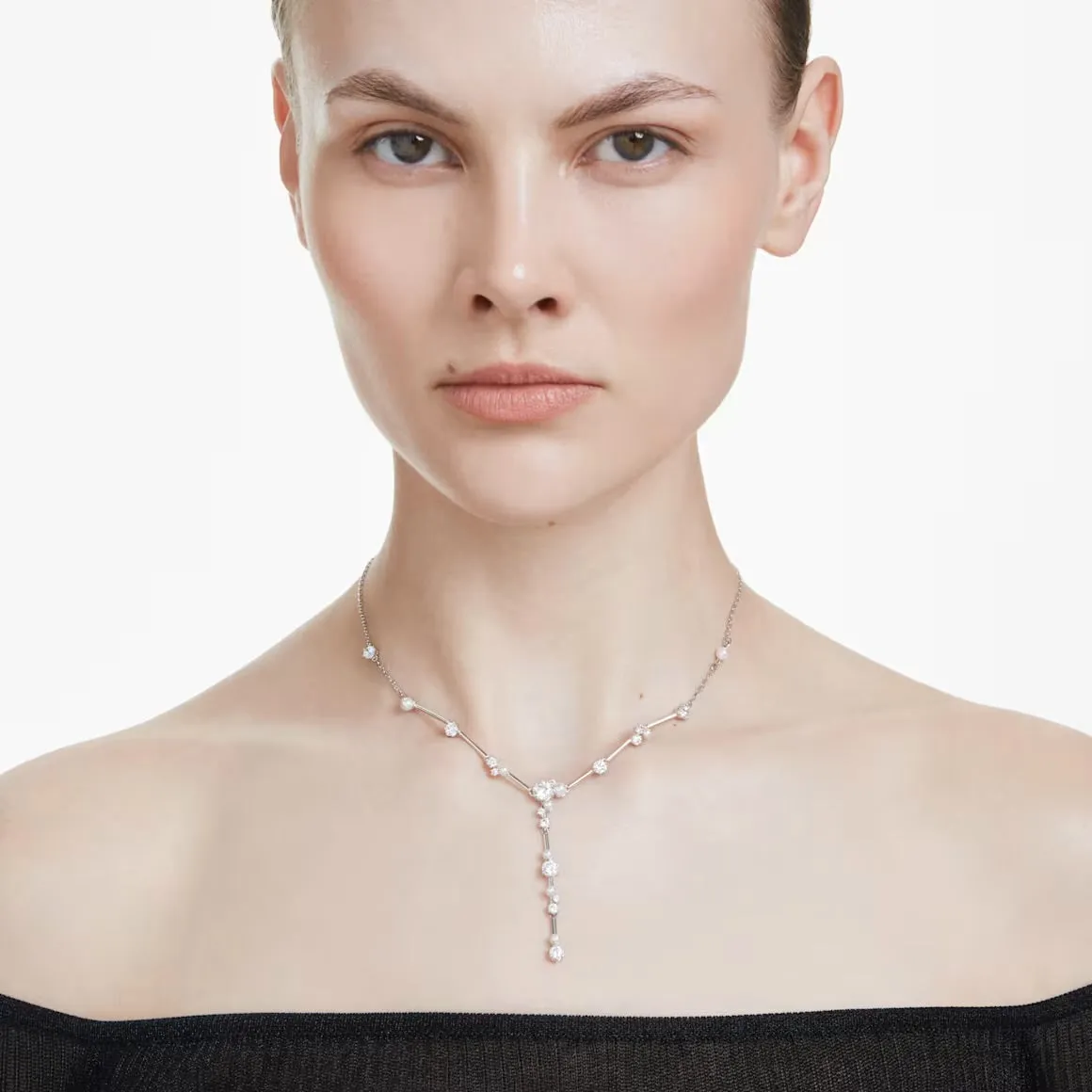 Swarovski Schmuck Constella Perle & Runde Schliffe Silber Y-Halskette