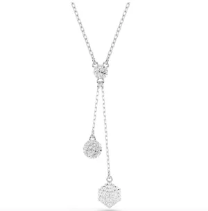Swarovski Schmuck Dextera Rundschliff, Kugel & Würfel Weiße Halskette