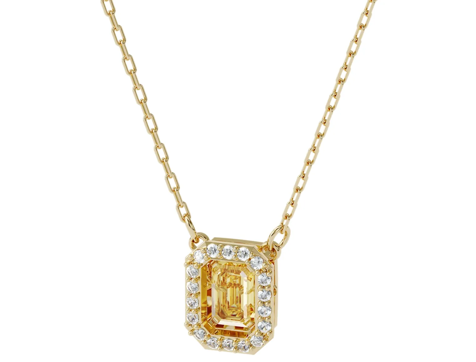 Swarovski Schmuck Gold Millenia Gelbes Achteck Halskette & Armband