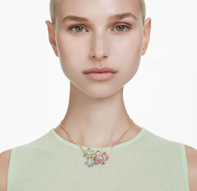 Swarovski Schmuck Idyllia Gemischte Schliff Blume Mehrfarbig Gold Halskette