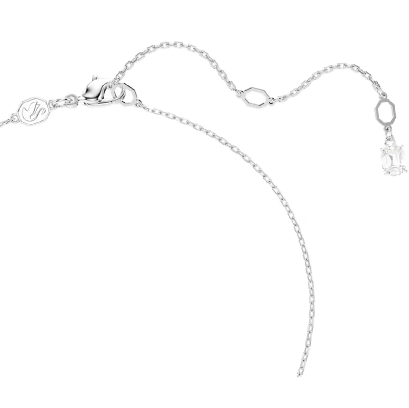 Swarovski Schmuck Idyllia Gemischte Schliffe Schneeflocke, Weiß, Rhodinierte Halskette