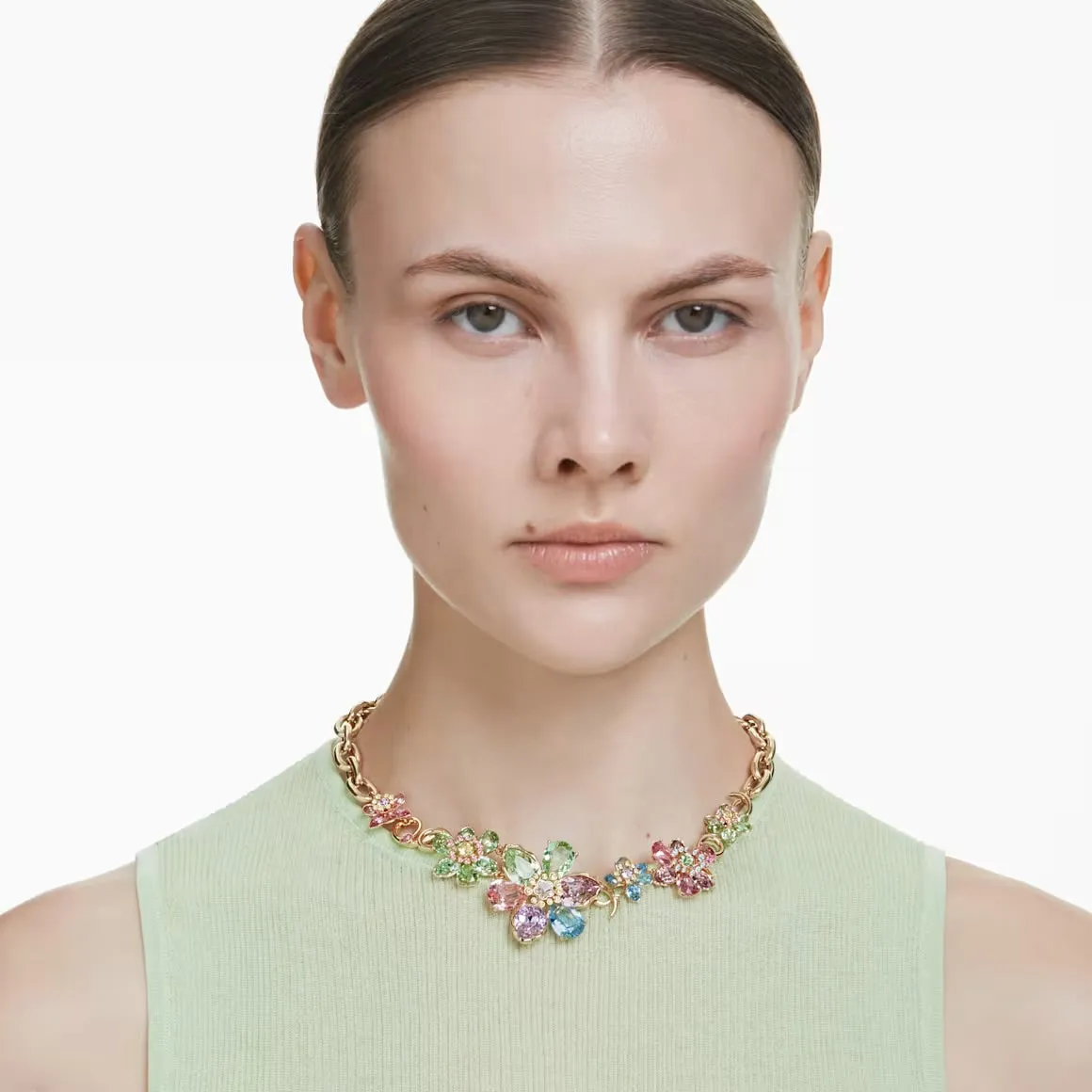 Swarovski Schmuck Idyllia Mehrfarbige Blume Gemischte Schliffe Goldkette