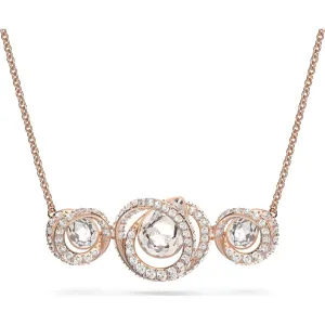 Swarovski Schmuck Swarovski Generation Pendant in Roségold-Optik mit weißem Kristall und dreifacher Spiralform