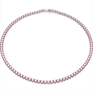Swarovski Schmuck Swarovski Matrix Rhodium-beschichtete Runde Pink Kristall Tennis Kette