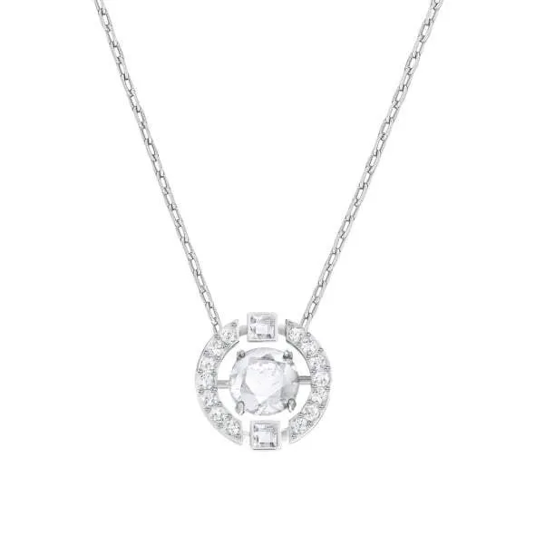Swarovski Schmuck Swarovski Rhodium Weiß Kristall Funkelnder Tanz Rundes Halskette