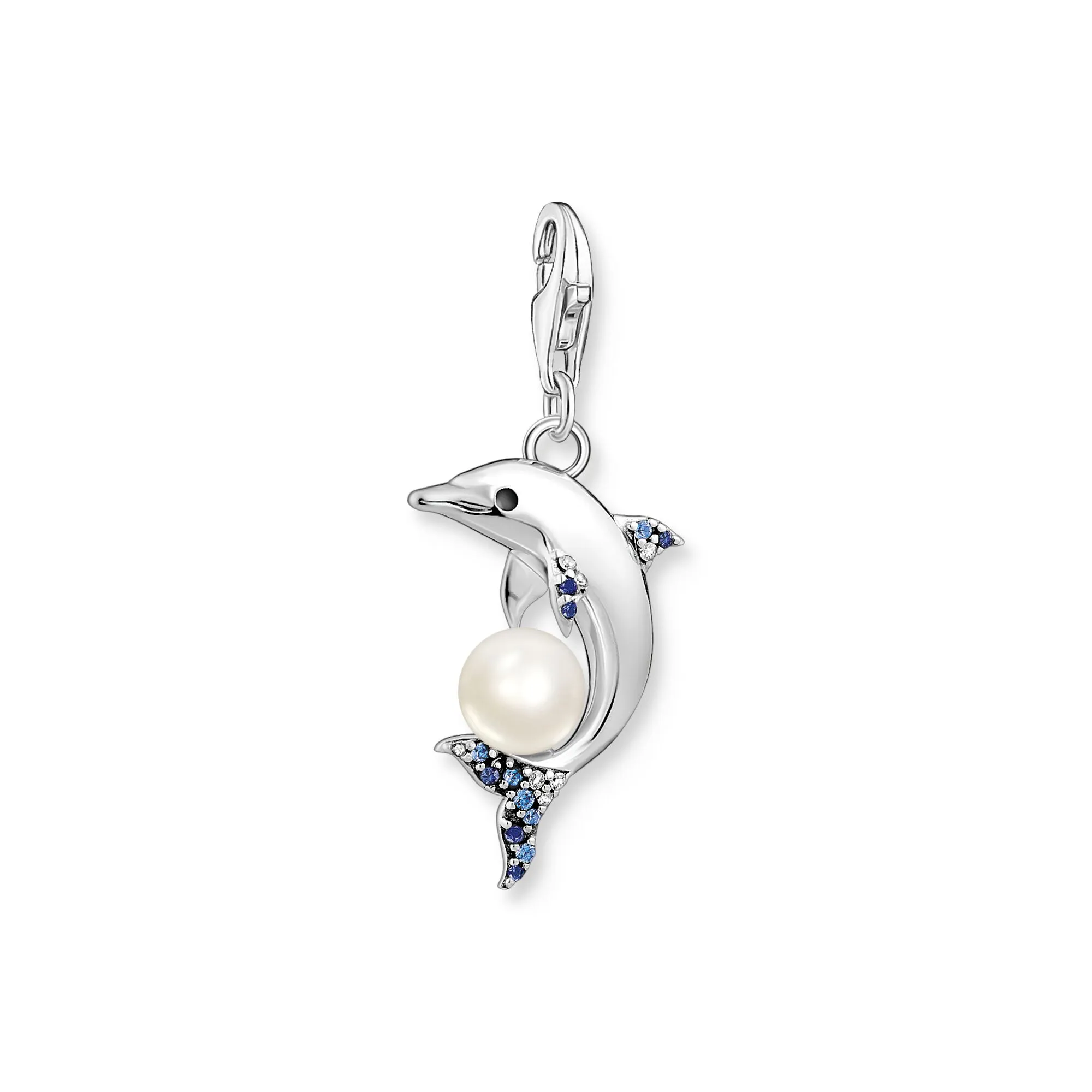 Thomas Sabo Damen Charms Schmuck Anhänger Delfin mit Perle Silber