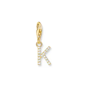 Thomas Sabo Damen Charms Schmuck Anhänger Buchstabe K goldplattiert