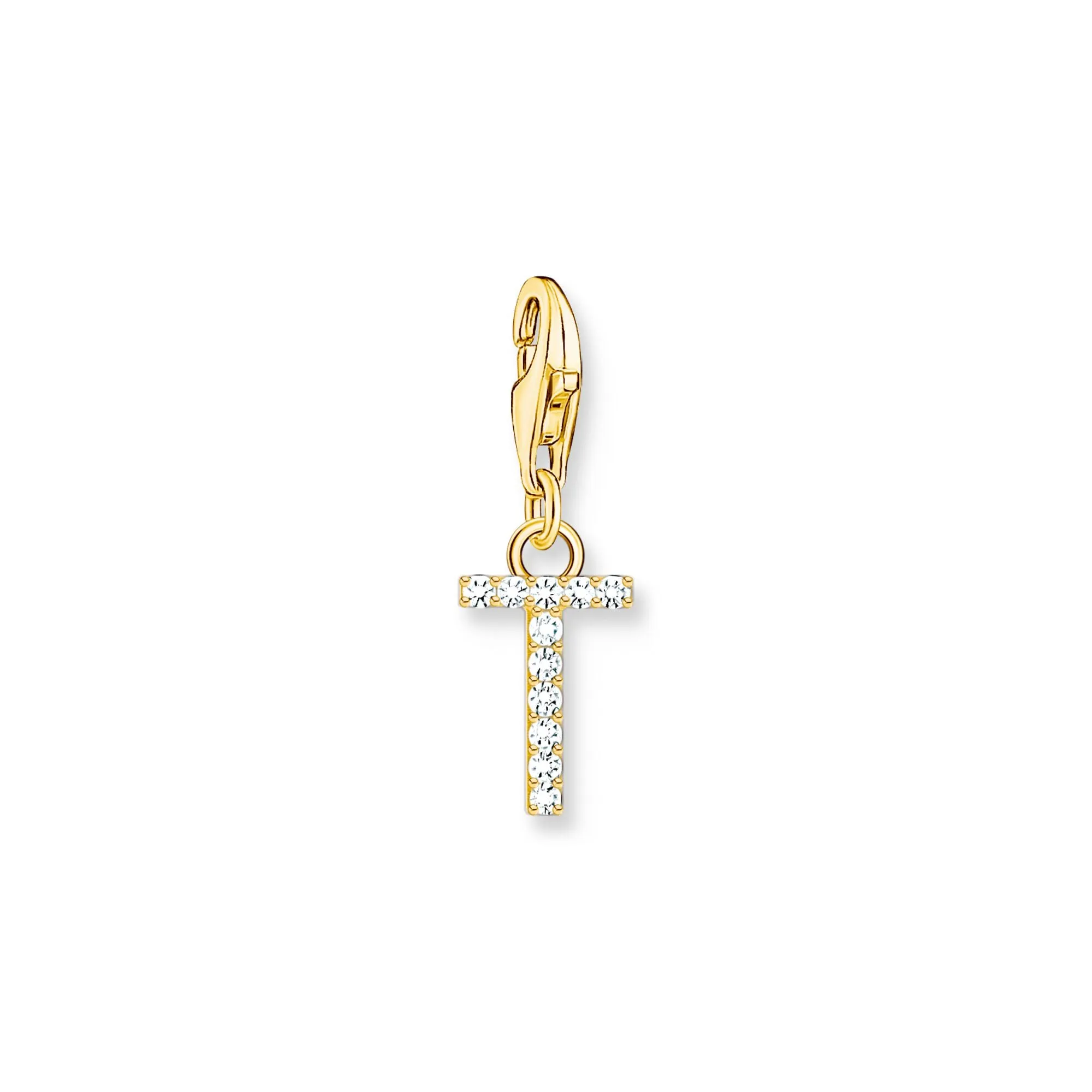 Thomas Sabo Damen Charms Schmuck Anhänger Buchstabe T vergoldet