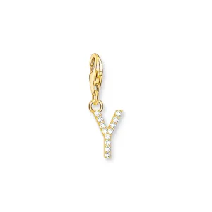 Thomas Sabo Damen Charms Schmuck Anhänger Buchstabe Y vergoldet