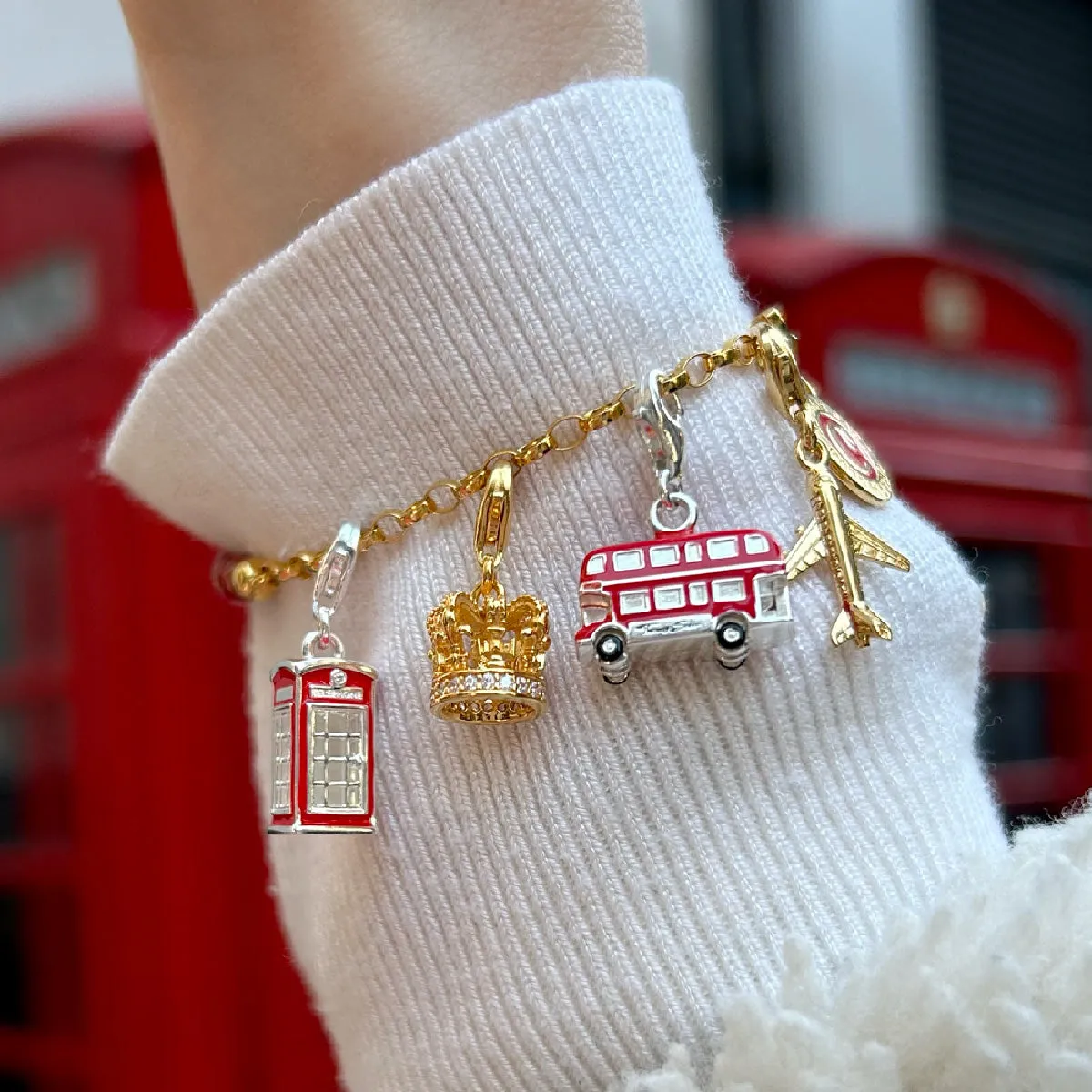 Thomas Sabo Damen Charms Schmuck Anhänger London Krone Gold