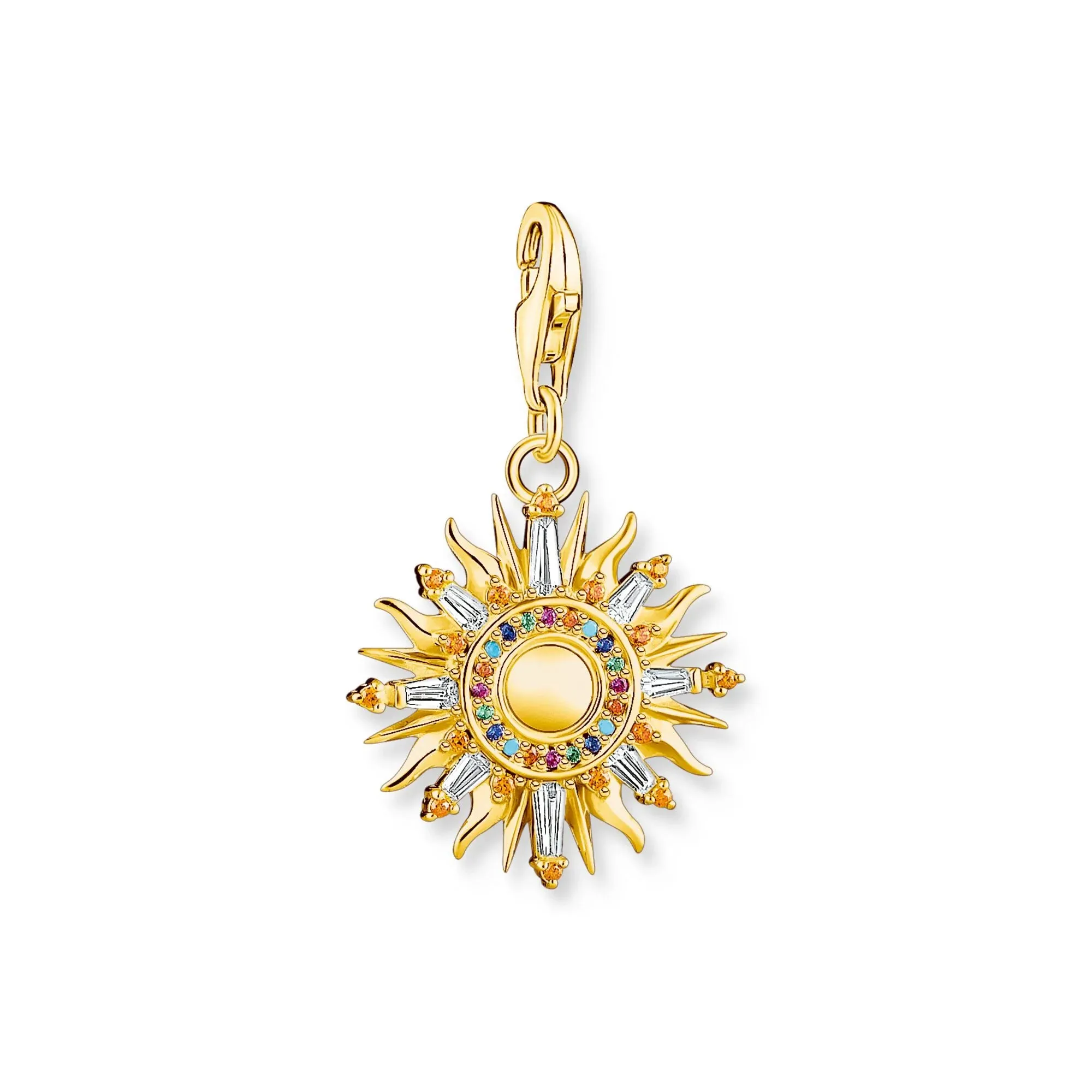 Thomas Sabo Damen Charms Schmuck Charm Anhänger Sonne Gold Mehrfarbige Steine