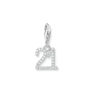 Thomas Sabo Damen Charms Schmuck Nummer 21 silbernes Charm